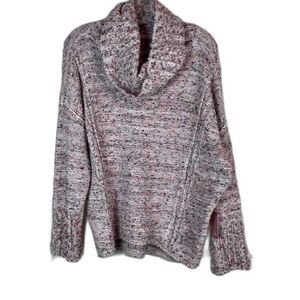 Room 34 (Dex) Rainbow Marl Chunky Knit Cowl Neck Sweater Small Oversized NWT